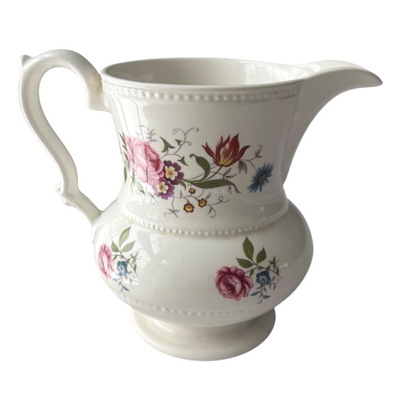 Vintage Lord Nelson Pottery Floral Mini Pitcher Jug England 5" Cottagecore Decor - Picture 2 of 7